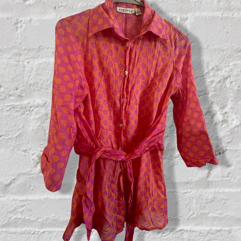 Cute polkadot shirtmini dress